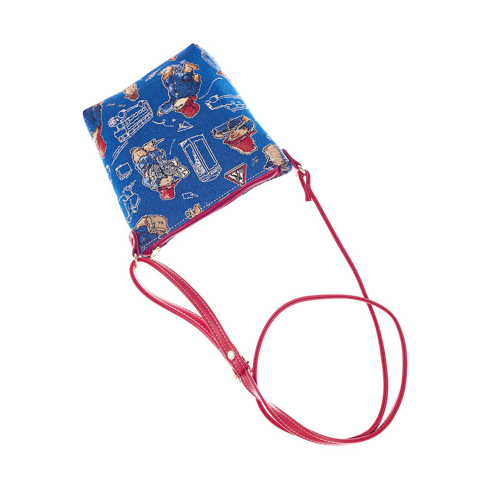 Signare Tapestry Paddington Bear London Crossbody Sling Bag – Blue & Red