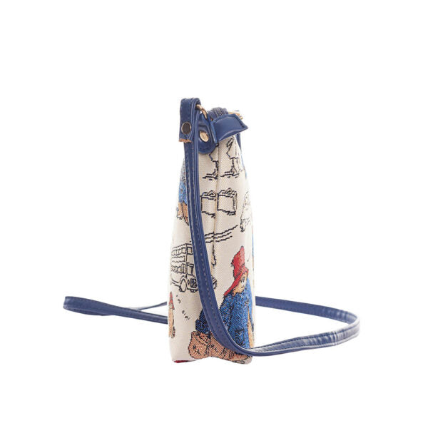 Signare Tapestry Paddington Bear London Crossbody Sling Bag – Cream & Blue