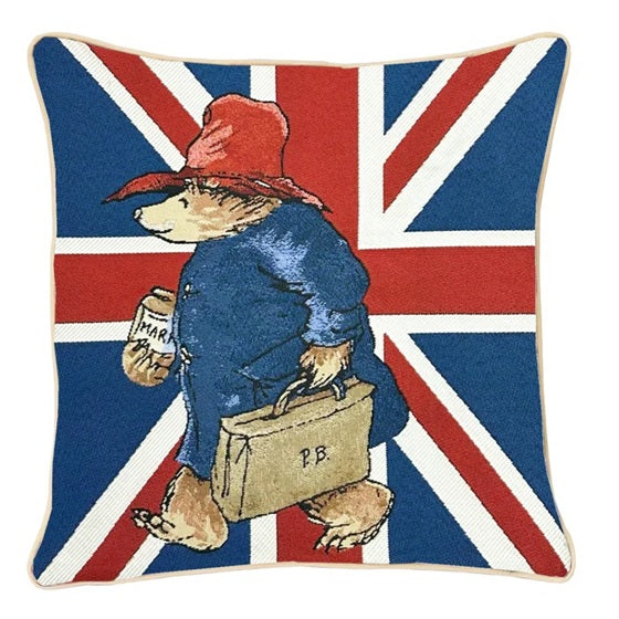 Signare Tapestry Throw Cushion Cover 45cm - Paddington Bear Union Jack