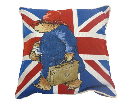 Signare Tapestry Throw Cushion Cover 45cm - Paddington Bear Union Jack