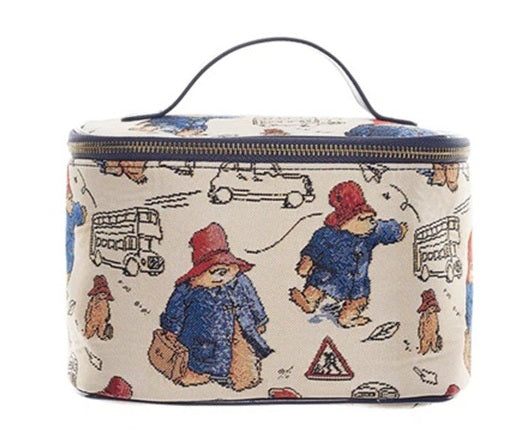 Signare Tapestry Vanity Cosmetic Bag - Paddington Bear Cream
