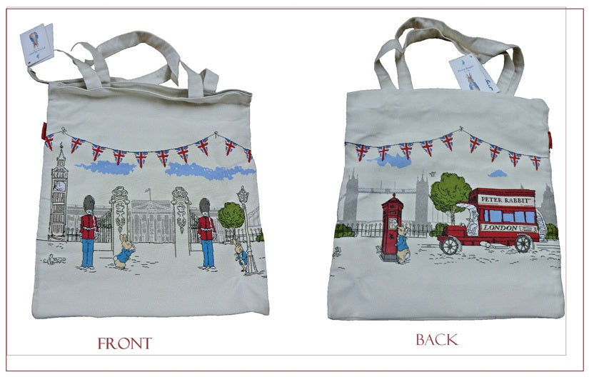 Signare Tapestry Flat Tote Shopper Bag - Peter Rabbit Victorian London
