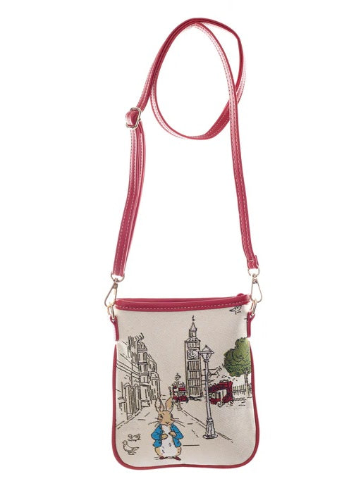 Signare Tapestry Peter Rabbit Victorian London Crossbody Travel Wallet Bag