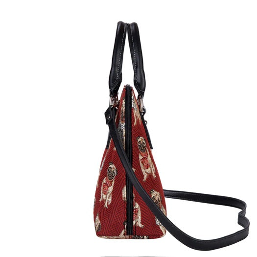 Signare Tapestry Convertible Grab & Shoulder Bag - Pug