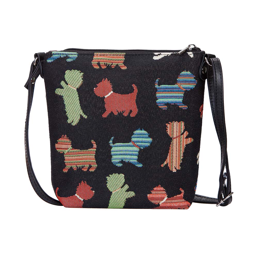 Signare Tapestry Playful Puppy Crossbody Sling Bag