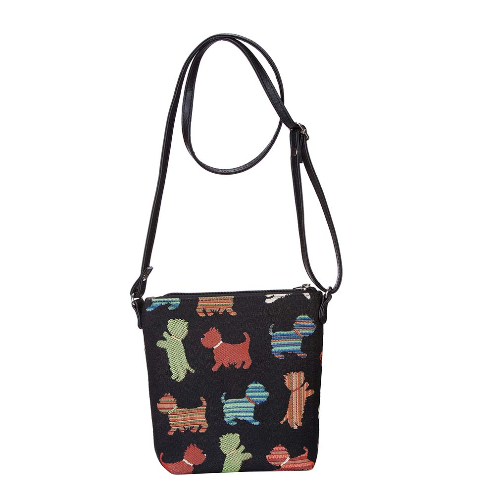 Signare Tapestry Playful Puppy Crossbody Sling Bag