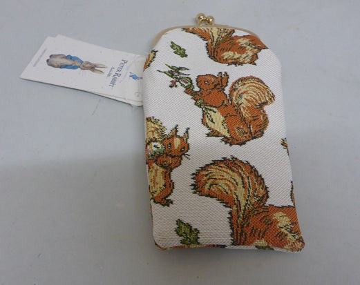 Signare Tapestry Clasp Top Soft Glasses Case - Beatrix Potter's Squirrel Nutkin