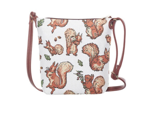 Signare Tapestry Squirrel Nutkin Crossbody Sling Bag