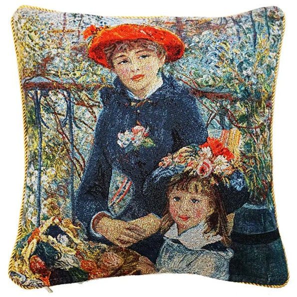Signare Tapestry Throw Cushion Cover 45cm - Pierre Auguste Renoir Two Sisters