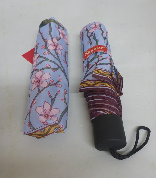 Signare Compact Folding Umbrella | Walter Crane Almond Blossom & Swallow Design