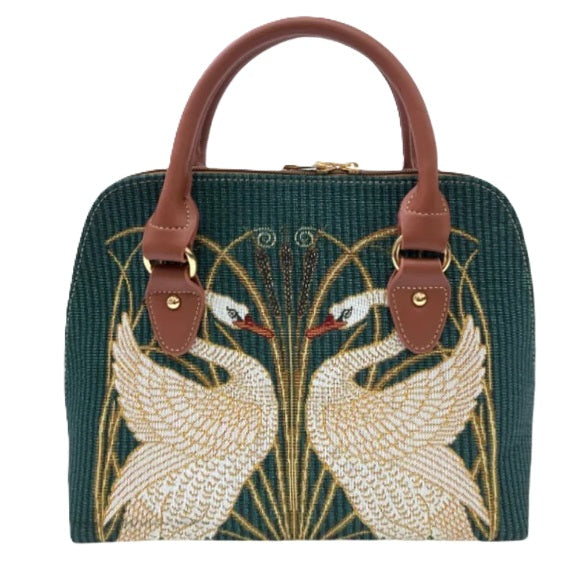 Signare Tapestry Convertible Grab & Shoulder Bag - Walter Crane Swan