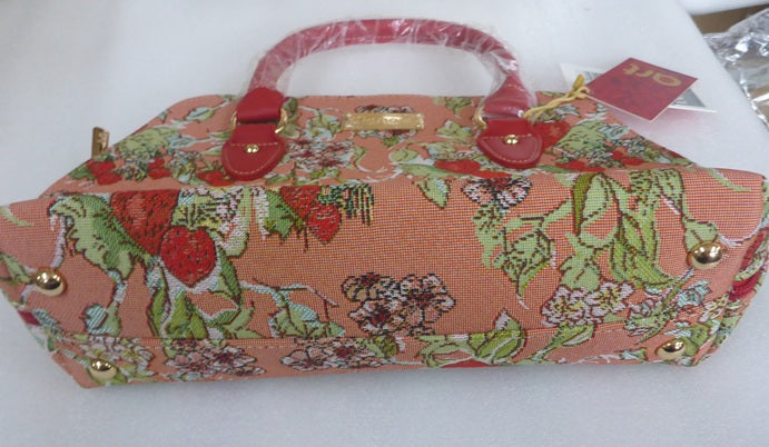 Signare Tapestry Convertible Grab & Shoulder Bag - Wild Strawberry