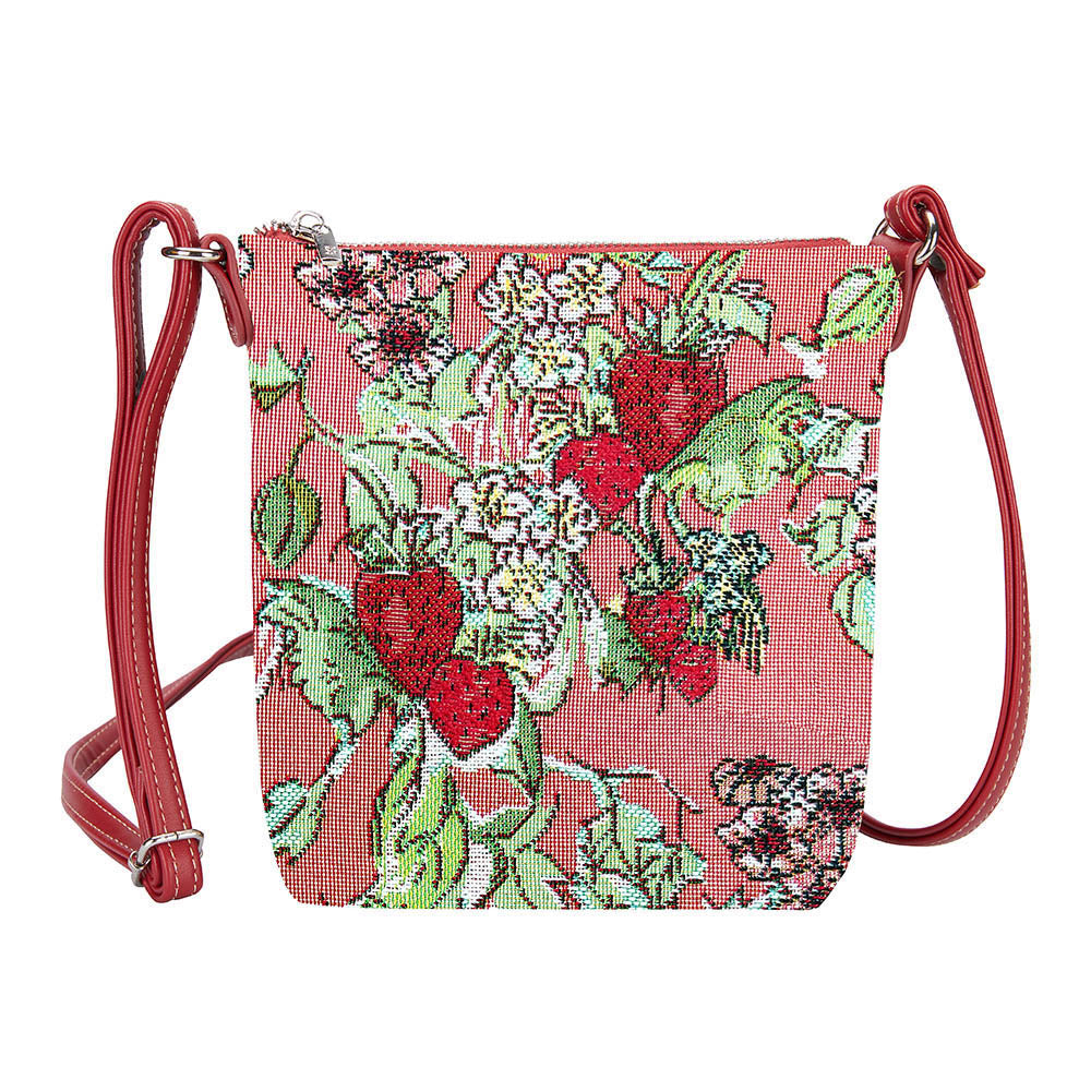 Signare Tapestry Wild Strawberry Crossbody Sling Bag