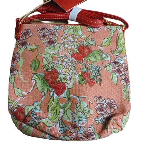 Signare Tapestry Wild Strawberry Crossbody Sling Bag