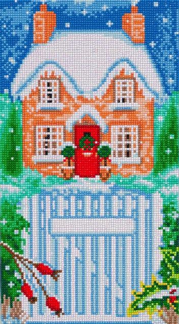 Craft Buddy Snowy House Robins Crystal Art Triptych Canvas Kit — Set of 3