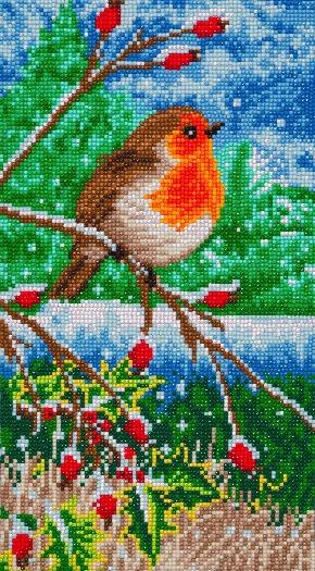 Craft Buddy Snowy House Robins Crystal Art Triptych Canvas Kit — Set of 3