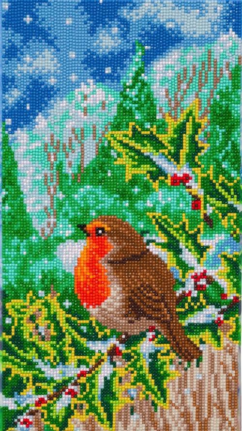 Craft Buddy Snowy House Robins Crystal Art Triptych Canvas Kit — Set of 3