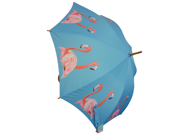 Soake Emily Smith Art Walking Stick Umbrella Flossy and Amber Flamingo