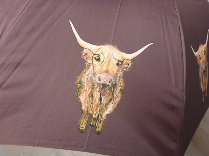 Soake Emily Smith Art Walking Stick Umbrella Heidi the Highland Cow