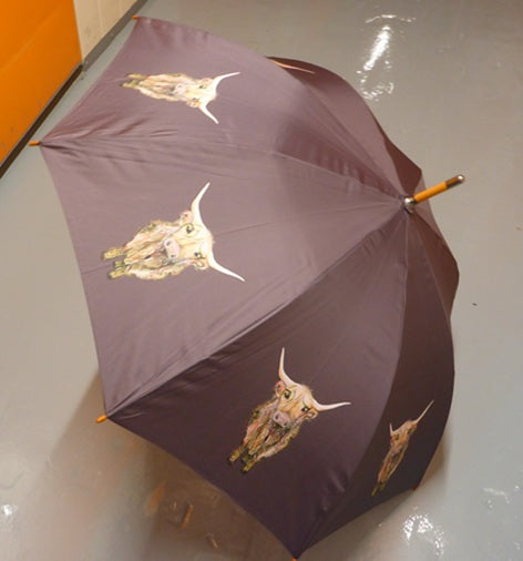 Soake Emily Smith Art Walking Stick Umbrella Heidi the Highland Cow