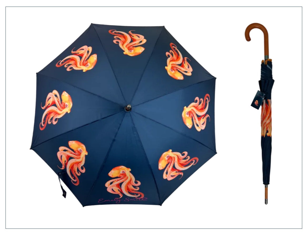 Soake Emily Smith Art Walking Stick Umbrella Oscar the Octopus