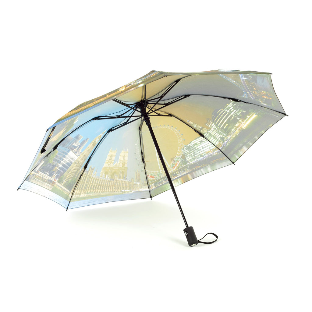 Soake Compact Folding Umbrella - London Day & Night Design
