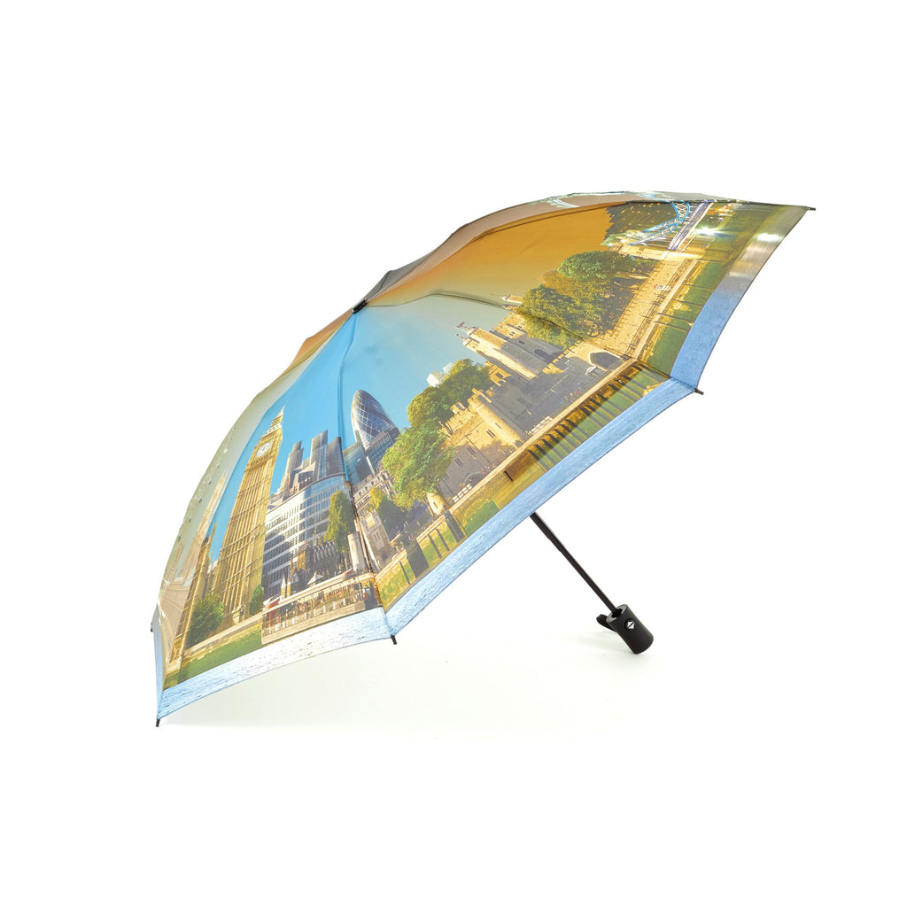 Soake Compact Folding Umbrella - London Day & Night Design