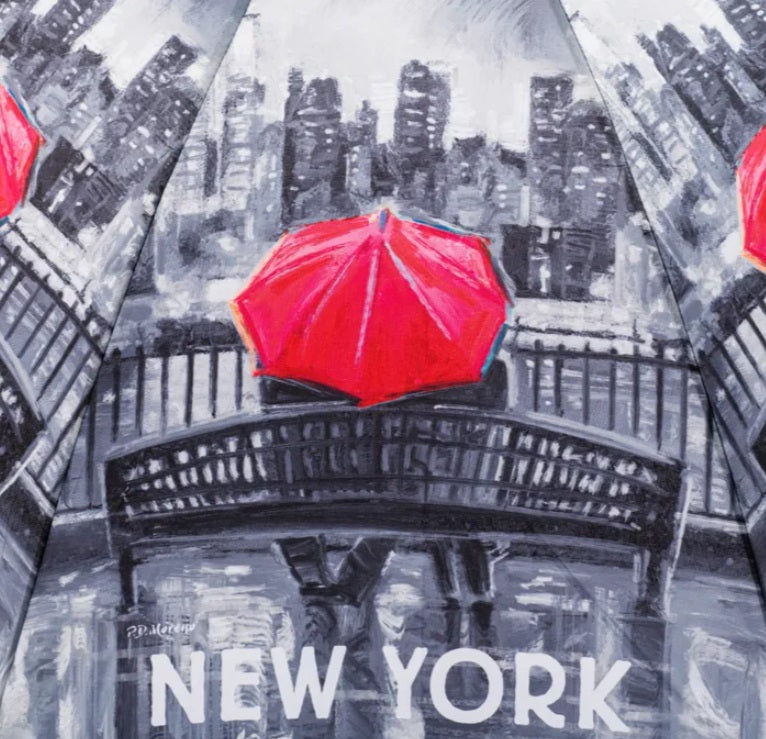 Soake Storm King New York Print Walking Stick Umbrella in Black and White