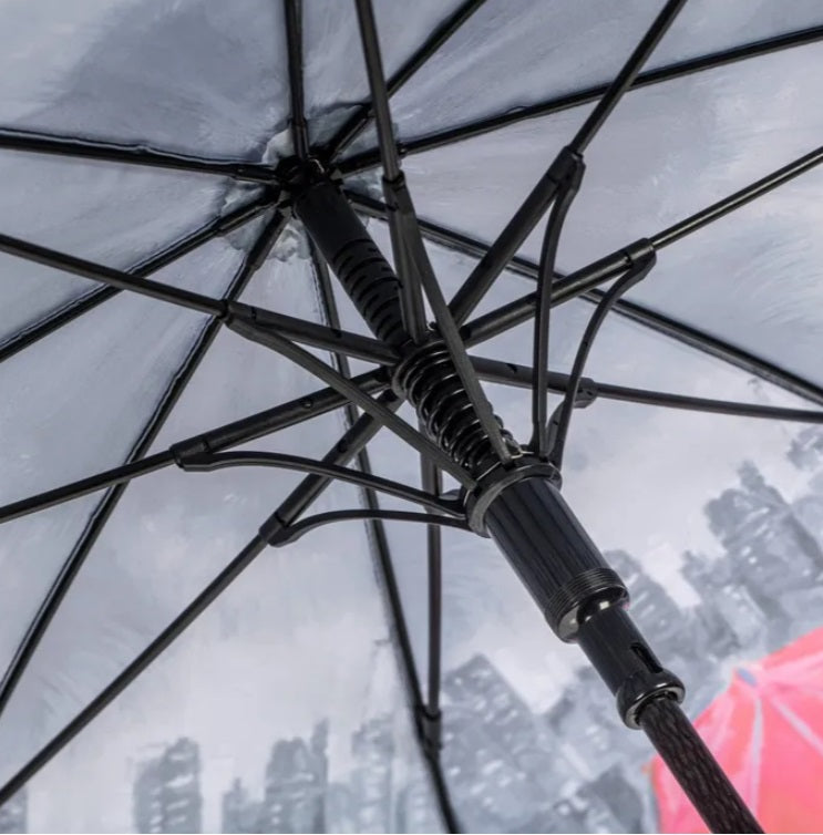 Soake Storm King New York Print Walking Stick Umbrella in Black and White