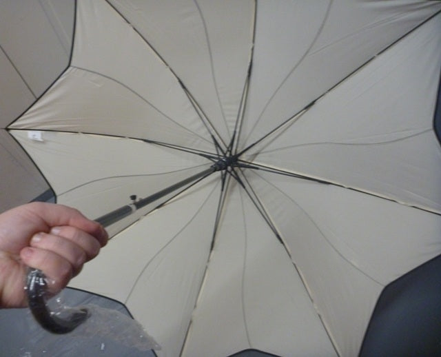 Soake Petal Swirl Walking Stick Umbrella Beige