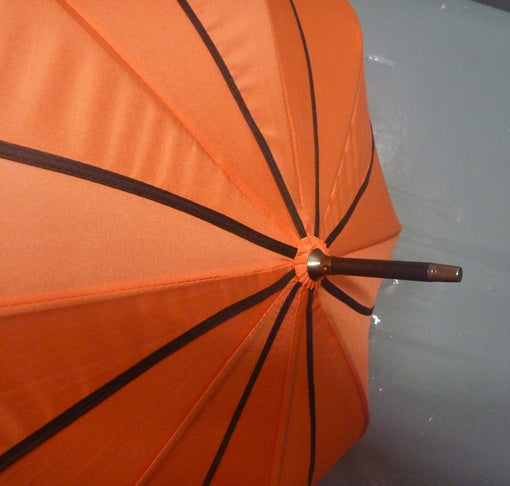 Soake Petal Swirl Walking Stick Umbrella Coral Orange