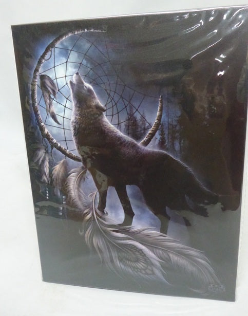 Spiral Direct Direct From Darkness Wolf Canvas Box Frame Wall Art 19 x 25cm
