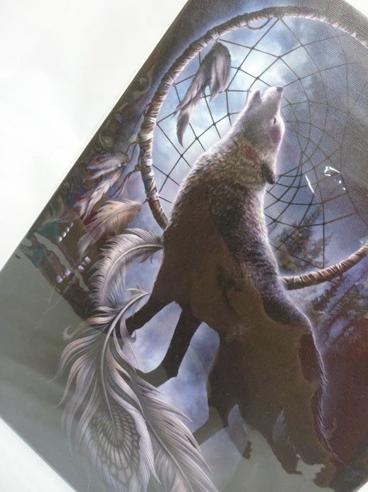 Spiral Direct Direct From Darkness Wolf Canvas Box Frame Wall Art 19 x 25cm