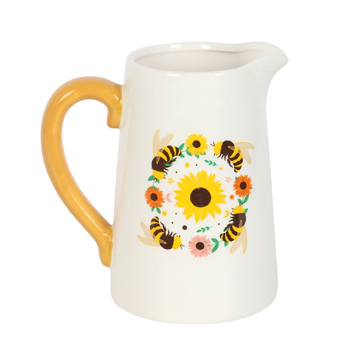 Something Different Bee Radiant Summer Bee & Sunflower Jug Shaped Ceramic Flower Vase