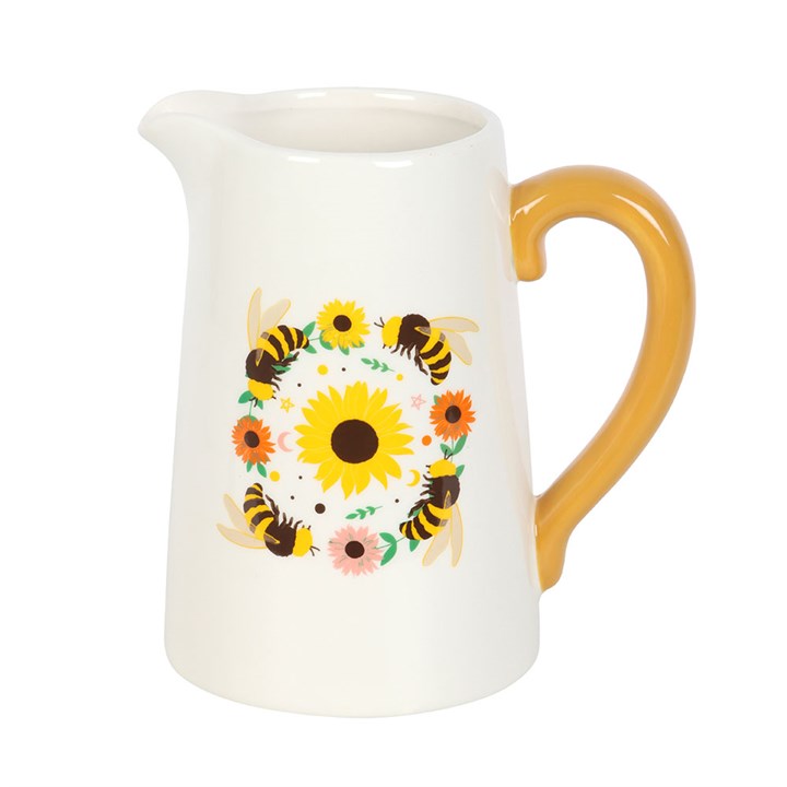 Something Different Bee Radiant Summer Bee & Sunflower Jug Shaped Ceramic Flower Vase