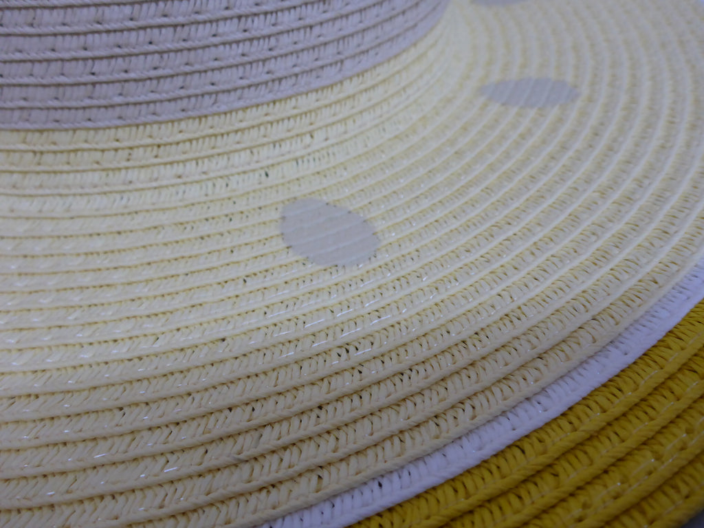 Black Ginger Wide Brim Sun Hat Foldable Roll Up + Travel Bag - Lemon Slice