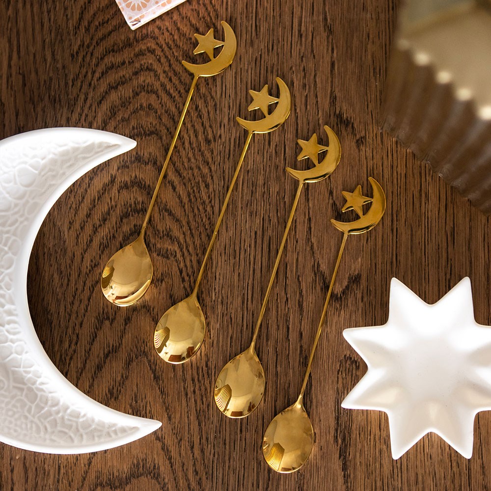 Something Different Celestial Star & Moon Coffee Spoons – Set of 4