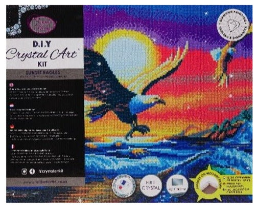 Sunset Eagles Crystal Art Canvas Kit | 40 x 50cm | Craft Buddy