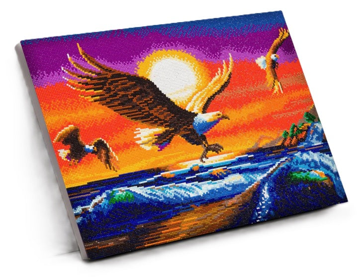Sunset Eagles Crystal Art Canvas Kit | 40 x 50cm | Craft Buddy