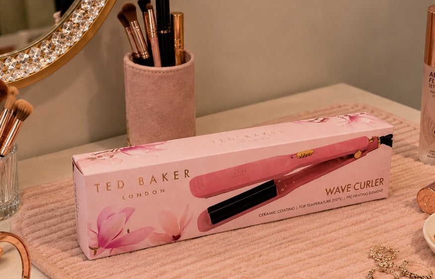 Ted Baker Ceramic Wave Hair Curler and Waver Pink 200°C