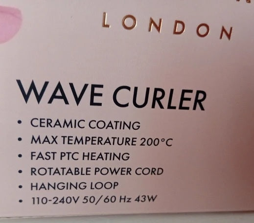 Ted Baker Ceramic Wave Hair Curler and Waver Pink 200°C