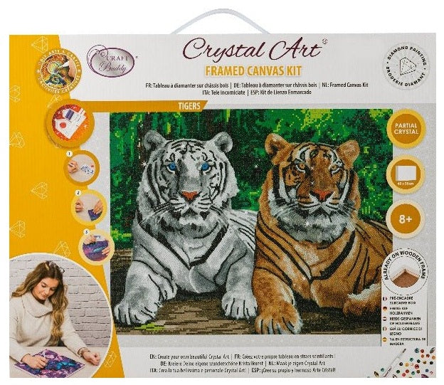 Tigers Crystal Art Canvas Kit | 40 x 50cm | Craft Buddy