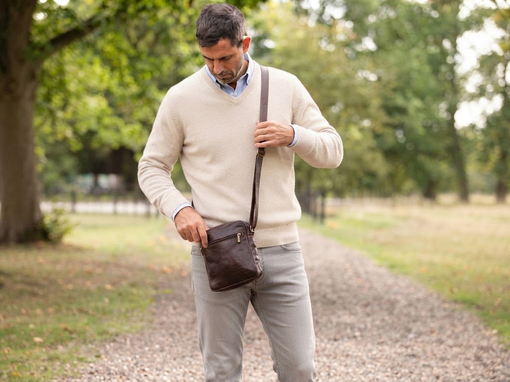 Berber Leather Martil Full Grain Leather Messenger Bag