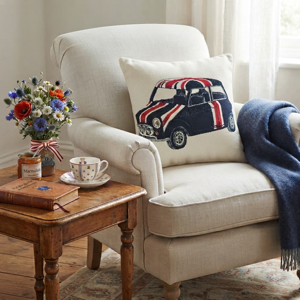 Signare Tapestry Cushion Cover 45cm - Union Jack Mini Car