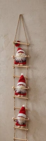 Sass & Belle Climbing Santa Felt Ladder Hanging Christmas Decoration