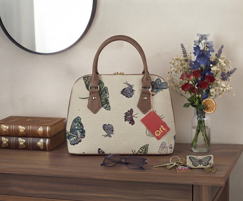 Signare Tapestry Convertible Grab & Shoulder Bag - Butterfly (Defect)