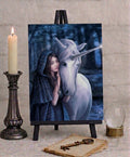 Anne Stokes Solace Unicorn Gothic Canvas Box Frame Wall Art 19 x 25cm