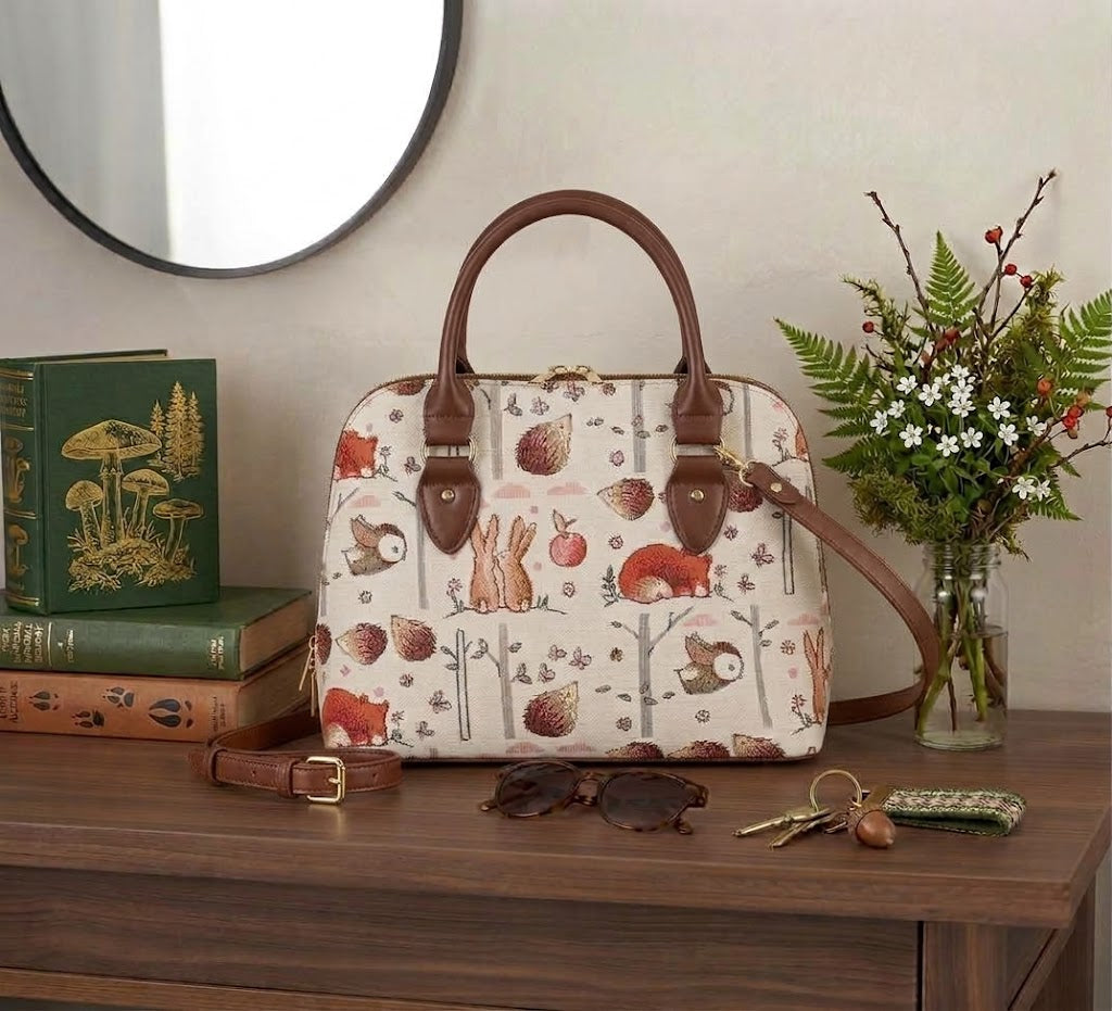 Signare Tapestry Convertible Grab & Shoulder Bag - Ginger Betty Woodland