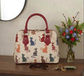 Signare Tapestry Convertible Grab & Shoulder Bag - Cheeky Cat (Defect)