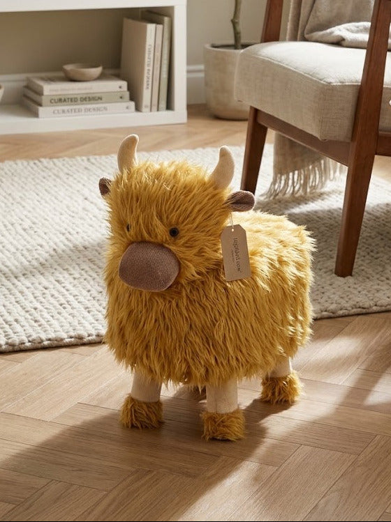 Lesser & Pavey Highland Cow Children's Padded Stool